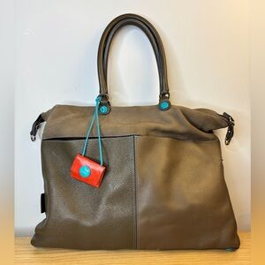GABS‎ G3 Plus Convertable Tote Bag in Brown Italian Pebbled and Smooth Leather